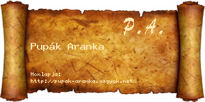 Pupák Aranka névjegykártya